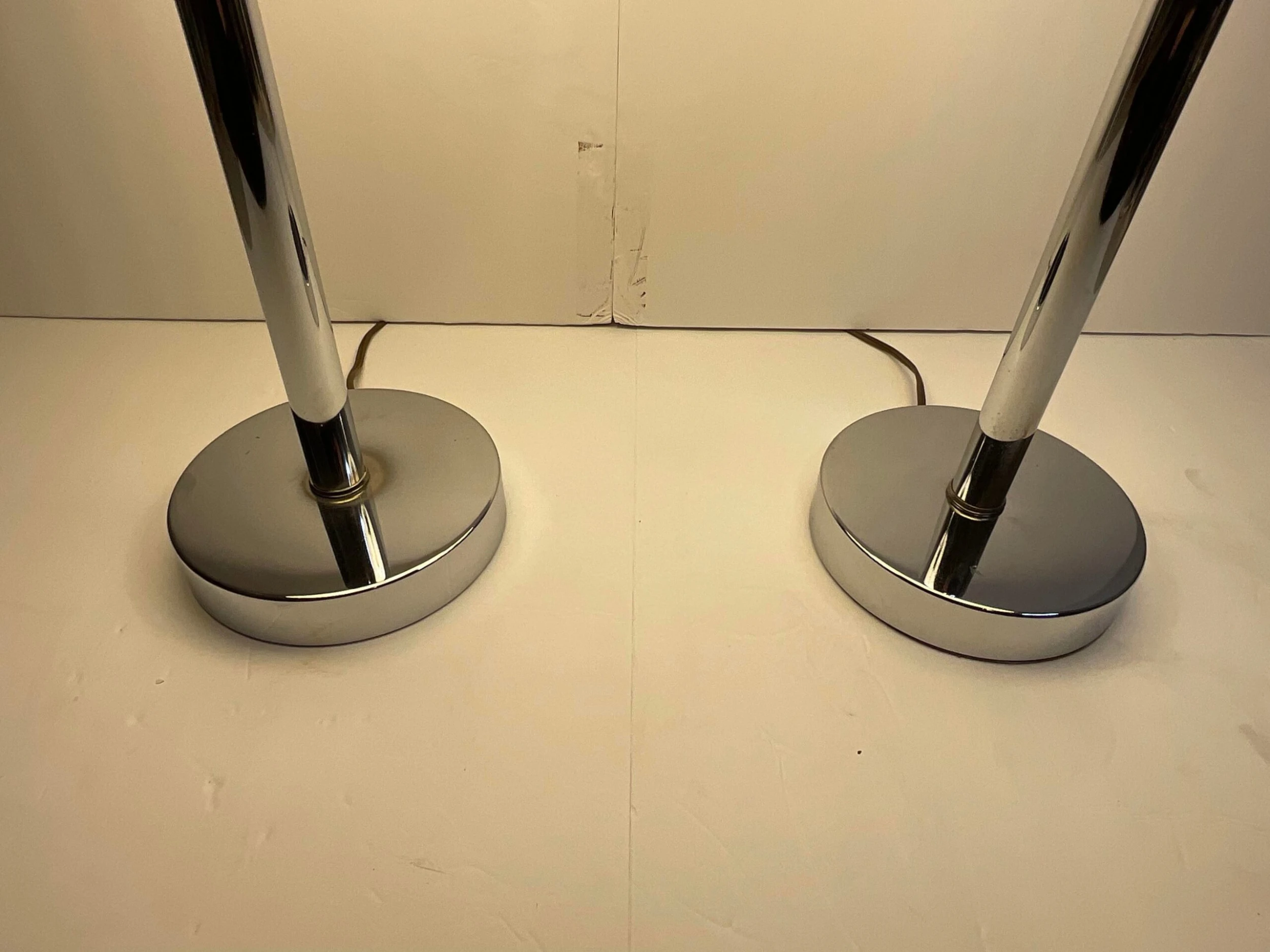 Italian Vintage 1960’s Space Age Chrome Lamps A Pair 7 Italian Vintage 1960’s Space Age Chrome Lamps A Pair - Image 7