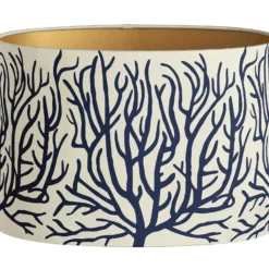Lampshade Lauren Ecru Navy (Round S) -chairish shop lampshade lauren ecru navy round s 8991