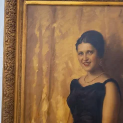 Large 1930's Full Length Portrait Painting Of A Lady, Signed, Brown University Label 15 Large 1930's Full Length Portrait Painting Of A Lady, Signed, Brown University Label -chairish shop large 1930s full length portrait painting of a lady signed brown university label 1229 scaled