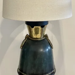 Large 1960's Brass Table Lamp -chairish shop large 1960s brass table lamp 3542 scaled