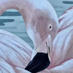 Large 1980's Flamingoes Painting By Lee Reynolds -chairish shop large 1980s flamingoes painting by lee reynolds 6166 scaled