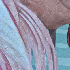 Large 1980's Flamingoes Painting By Lee Reynolds -chairish shop large 1980s flamingoes painting by lee reynolds 7309 scaled