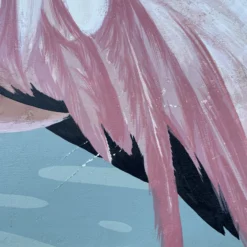 Large 1980's Flamingoes Painting By Lee Reynolds -chairish shop large 1980s flamingoes painting by lee reynolds 9822 scaled