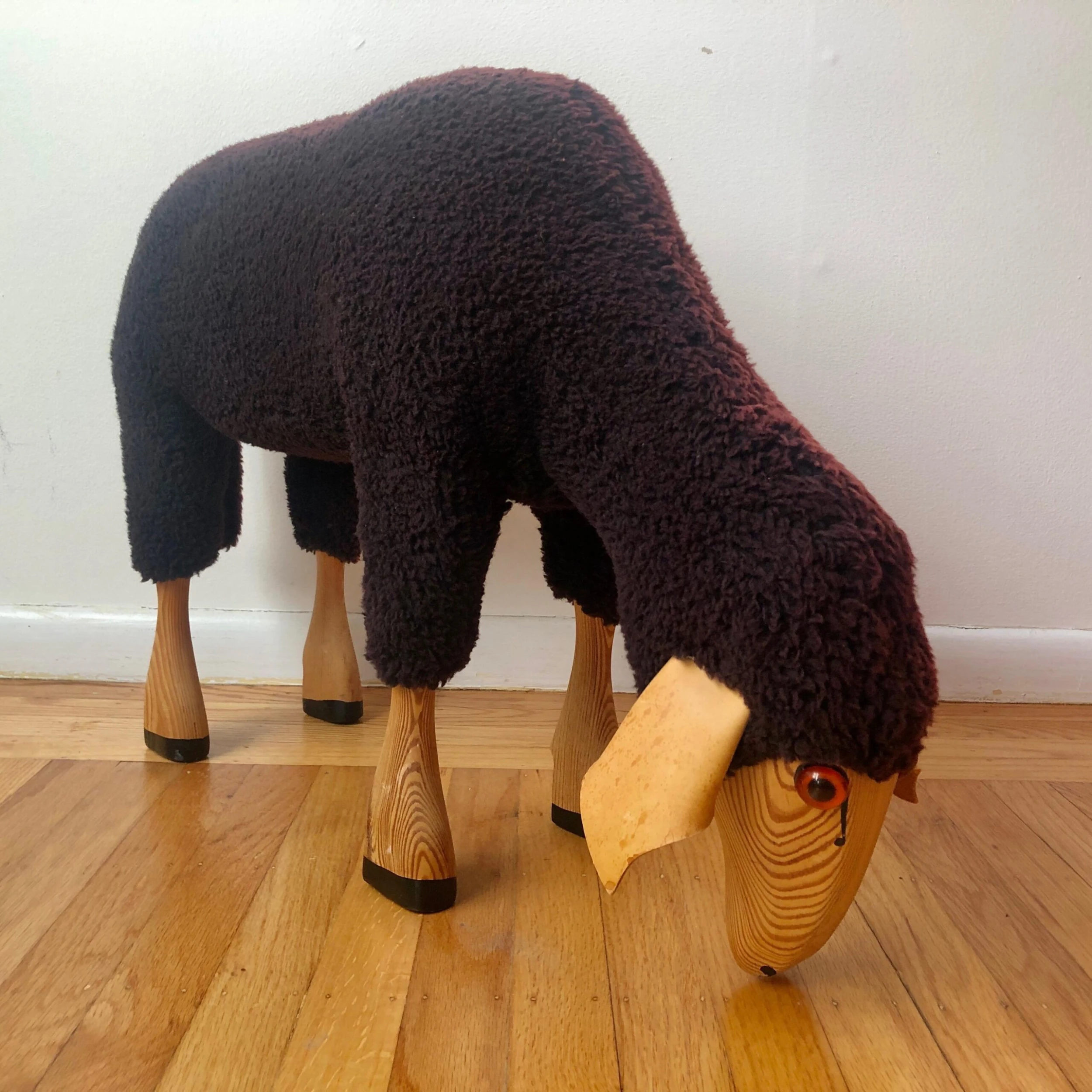 Large Hans Peter Krafft Grazing Black Sheep 1960's 2 Large Hans Peter Krafft Grazing Black Sheep 1960's - Image 2