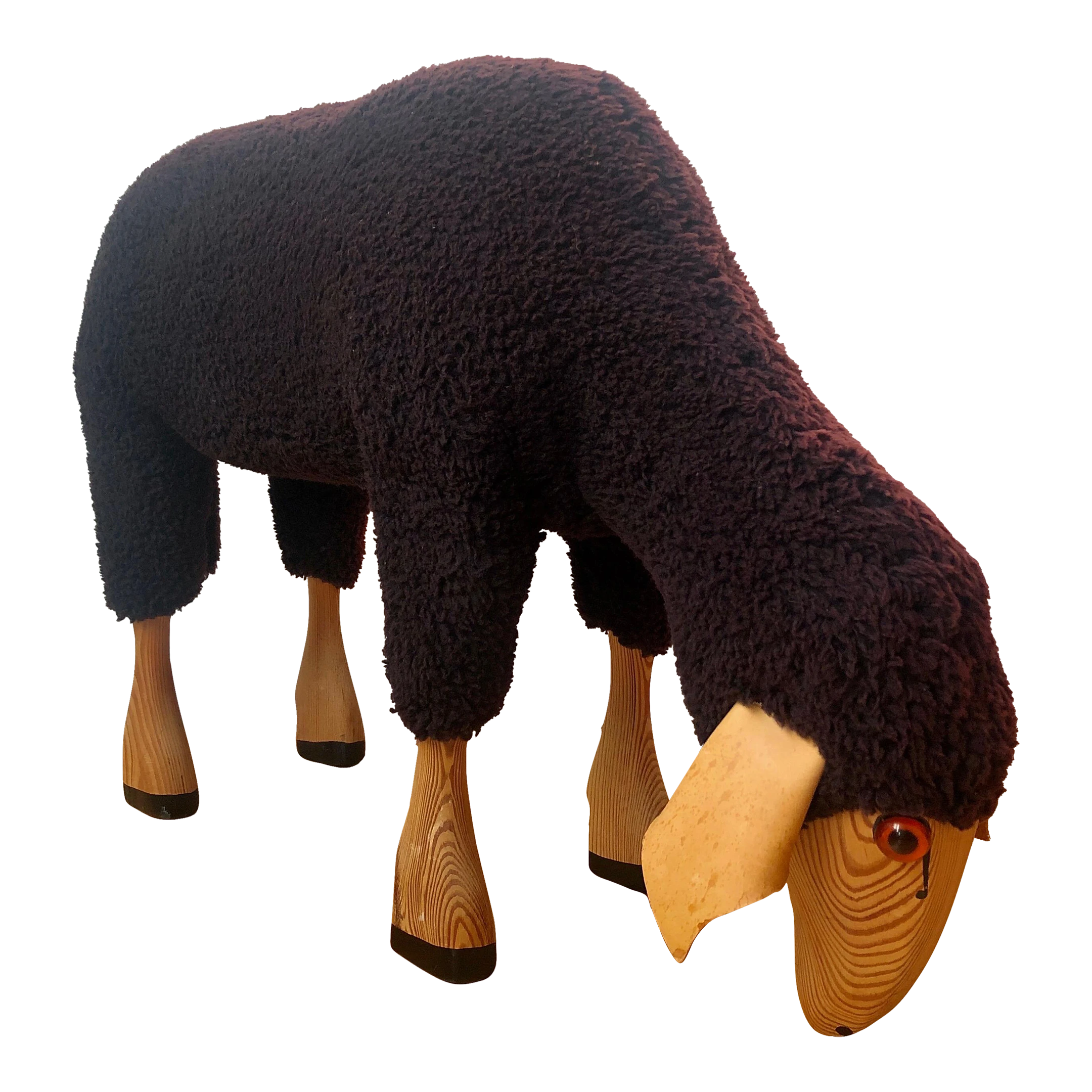 Large Hans Peter Krafft Grazing Black Sheep 1960's 1 Large Hans Peter Krafft Grazing Black Sheep 1960's