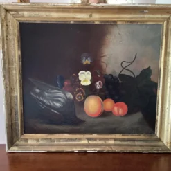Late 19th Century French Still Life Oil Painting Signed S. La Dure, Framed -chairish shop late 19th century french still life oil painting signed s la dure framed 1288 scaled