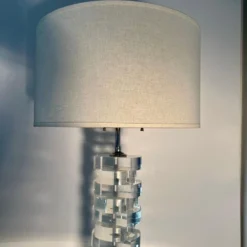 Lucite And Chrome Table Lamp By Karl Springer, C. 1970's -chairish shop lucite and chrome table lamp by karl springer c 1970s 0073