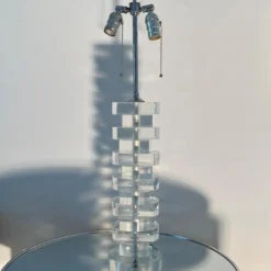 Lucite And Chrome Table Lamp By Karl Springer, C. 1970's -chairish shop lucite and chrome table lamp by karl springer c 1970s 6413