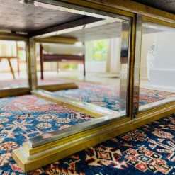 Maison Jansen Signed Alain Delon 1970's Coffee Table In Chrome And Brass With Black Marquina Marble -chairish shop maison jansen signed alain delon 1970s coffee table in chrome and brass with black marquina marble 1311 scaled