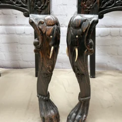 Mid 1800's Anglo-Indian Ebony Carved Chairs- Set Of 6 -chairish shop mid 1800s anglo indian ebony carved chairs set of 6 2684 scaled