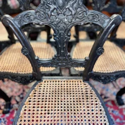 Mid 1800's Anglo-Indian Ebony Carved Chairs- Set Of 6 -chairish shop mid 1800s anglo indian ebony carved chairs set of 6 7245 scaled
