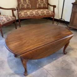 Mid 20th Century Henkel-Harris Co. Solid Black Walnut Drop Leaf Accent Coffee Table (1900’s) -chairish shop mid 20th century henkel harris co solid black walnut drop leaf accent coffee table 1900s 3681