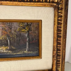 Mid 20th Century S Gruber Oil Painting Landscape Gold Gilt Frame Wood Panel Signed Vintage Antique -chairish shop mid 20th century s gruber oil painting landscape gold gilt frame wood panel signed vintage antique 9129 scaled