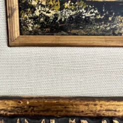 Mid 20th Century S Gruber Oil Painting Landscape Gold Gilt Frame Wood Panel Signed Vintage Antique -chairish shop mid 20th century s gruber oil painting landscape gold gilt frame wood panel signed vintage antique 9198 scaled