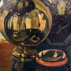 Mid 20th Century S. Loman "Reflections" Still Life Oil Painting -chairish shop mid 20th century s loman reflections still life oil painting 2906