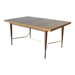 Mid Century 1950's Mahogany & Brass X Cross Dining Table By Paul McCobb For Calvin