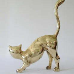 Mid-Century 1960's-1970's Large Polished Brass Cat With Accentuated Tail "On The Prowl" 17 Mid-Century 1960's-1970's Large Polished Brass Cat With Accentuated Tail "On The Prowl" -chairish shop mid century 1960s 1970s large polished brass cat with accentuated tail on the prowl 4718 scaled