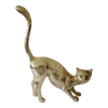Mid-Century 1960's-1970's Large Polished Brass Cat With Accentuated Tail "On The Prowl"