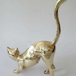 Mid-Century 1960's-1970's Large Polished Brass Cat With Accentuated Tail "On The Prowl" 15 Mid-Century 1960's-1970's Large Polished Brass Cat With Accentuated Tail "On The Prowl" -chairish shop mid century 1960s 1970s large polished brass cat with accentuated tail on the prowl 9554 scaled