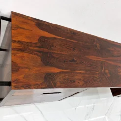 Mid Century Chrome And Rosewood Wrapped Desk By Scandiline Furniture, 1970's -chairish shop mid century chrome and rosewood wrapped desk by scandiline furniture 1970s 0918