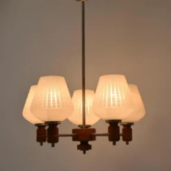 Mid-Century Glass & Metal Chandelier, 1970´s -chairish shop mid century glass and metal chandelier 1970 s 2422