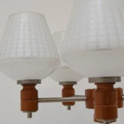 Mid-Century Glass & Metal Chandelier, 1970´s -chairish shop mid century glass and metal chandelier 1970 s 2447