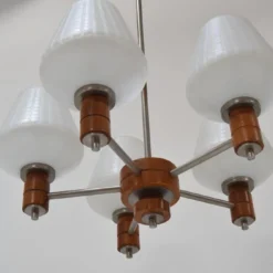 Mid-Century Glass & Metal Chandelier, 1970´s -chairish shop mid century glass and metal chandelier 1970 s 7716