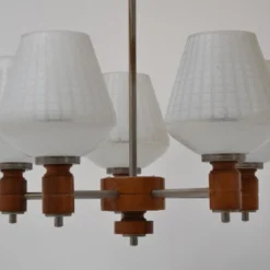 Mid-Century Glass & Metal Chandelier, 1970´s -chairish shop mid century glass and metal chandelier 1970 s 9738