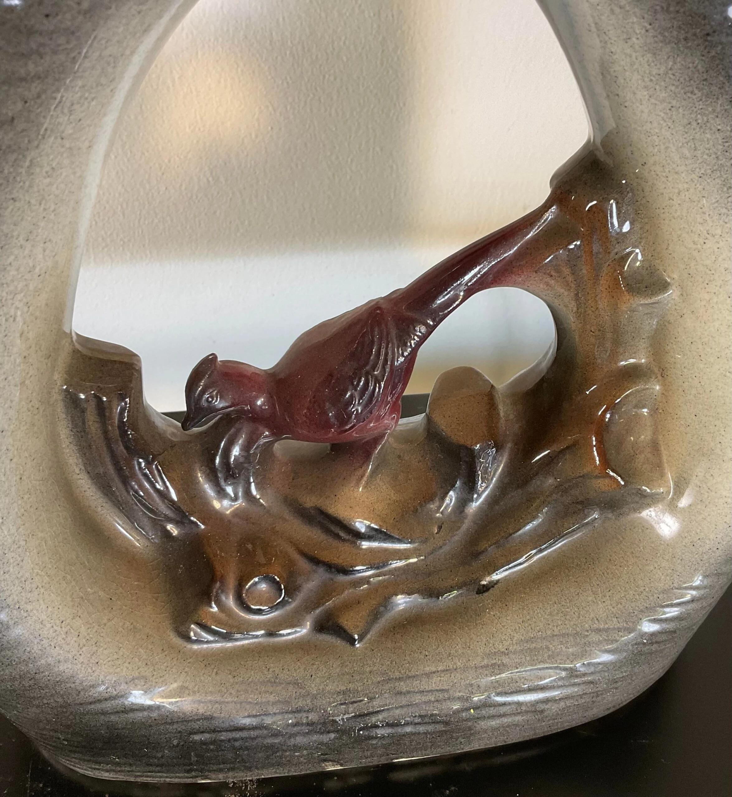 Mid-Century Haeger Vintage 1950's Pheasant Bird Ceramic Gray Table Tv Lamp Double Illumination 8 Mid-Century Haeger Vintage 1950's Pheasant Bird Ceramic Gray Table Tv Lamp Double Illumination - Image 8