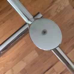 Mid Century Italian Chrome X-Base Trestle Dining Clear Glass Top Table. Italy C. 70's -chairish shop mid century italian chrome x base trestle dining clear glass top table italy c 70s 2224