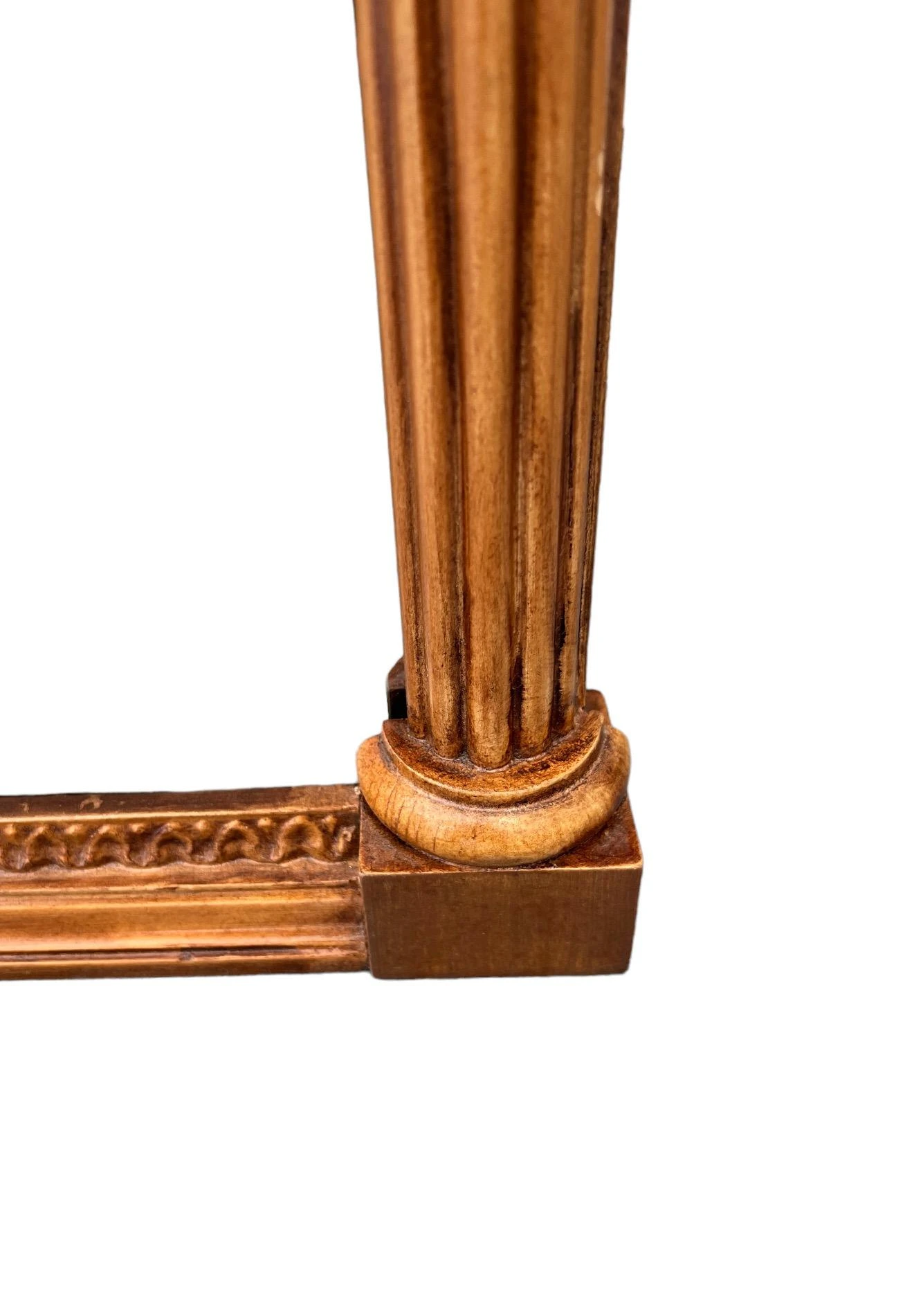 Mid-Century Large Neoclassical Style Verre Églimosé & Carved Wood Trumeau Over-Mantel Wall Mirror - Italian 1960's 9 Mid-Century Large Neoclassical Style Verre Églimosé & Carved Wood Trumeau Over-Mantel Wall Mirror - Italian 1960's - Image 9