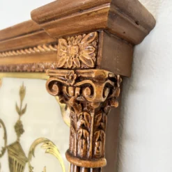 Mid-Century Large Neoclassical Style Verre Églimosé & Carved Wood Trumeau Over-Mantel Wall Mirror - Italian 1960's 16 Mid-Century Large Neoclassical Style Verre Églimosé & Carved Wood Trumeau Over-Mantel Wall Mirror - Italian 1960's -chairish shop mid century large neoclassical style verre eglimose and carved wood trumeau over mantel wall mirror italian 1960s 9224 scaled