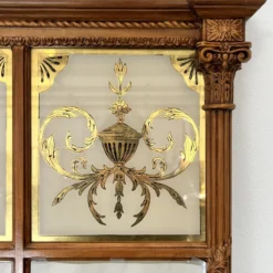 Mid-Century Large Neoclassical Style Verre Églimosé & Carved Wood Trumeau Over-Mantel Wall Mirror - Italian 1960's 14 Mid-Century Large Neoclassical Style Verre Églimosé & Carved Wood Trumeau Over-Mantel Wall Mirror - Italian 1960's -chairish shop mid century large neoclassical style verre eglimose and carved wood trumeau over mantel wall mirror italian 1960s 9253 scaled