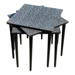 Mid Century Modern 1950’s Geometric Set Of 3 Stacking Tables