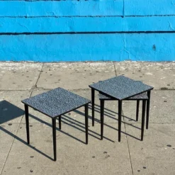 Mid Century Modern 1950’s Geometric Set Of 3 Stacking Tables -chairish shop mid century modern 1950s geometric set of 3 stacking tables 8826