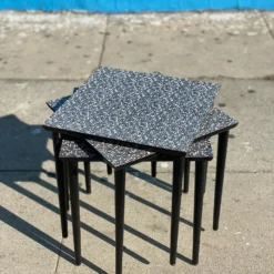 Mid Century Modern 1950’s Geometric Set Of 3 Stacking Tables -chairish shop mid century modern 1950s geometric set of 3 stacking tables 9607