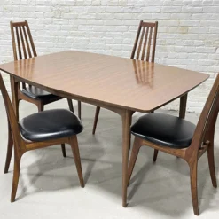 Mid-Century Modern Walnut Dining Table, C. 1960's -chairish shop mid century modern walnut dining table c 1960s 6046