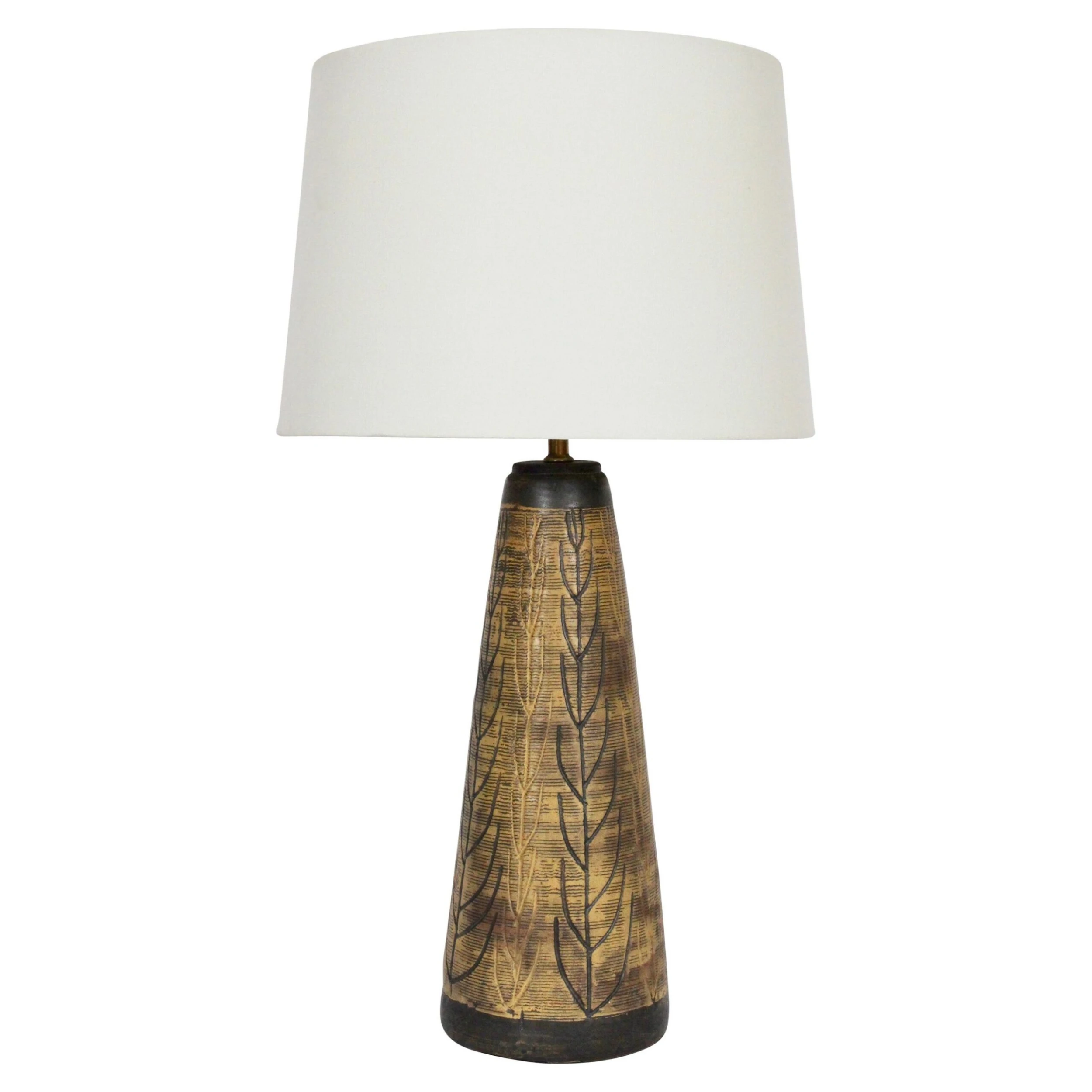 Nancy Wickham For Design Technics Incised Ceramic Lamp, 1950's 3 Nancy Wickham For Design Technics Incised Ceramic Lamp, 1950's - Image 3