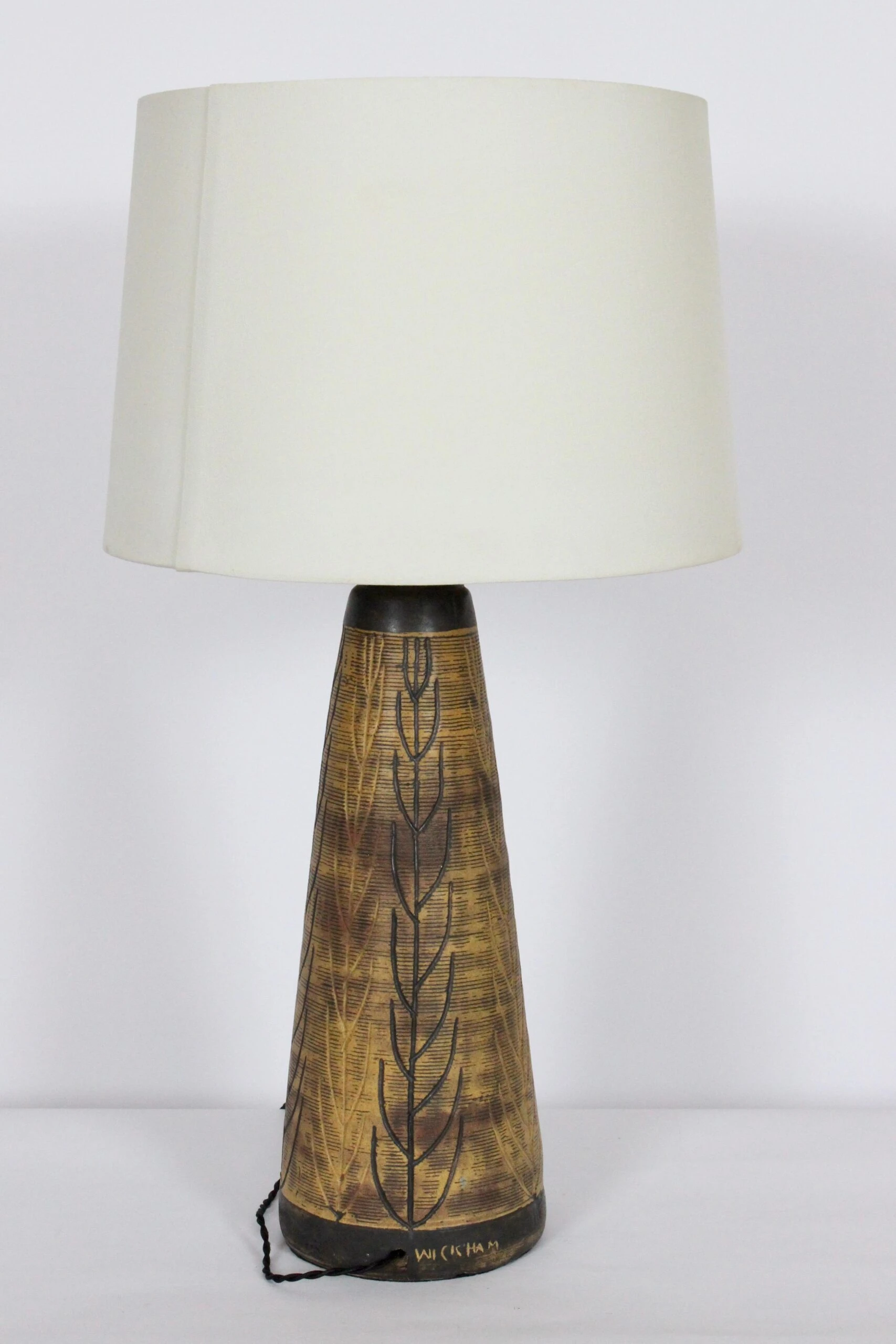 Nancy Wickham For Design Technics Incised Ceramic Lamp, 1950's 5 Nancy Wickham For Design Technics Incised Ceramic Lamp, 1950's - Image 5