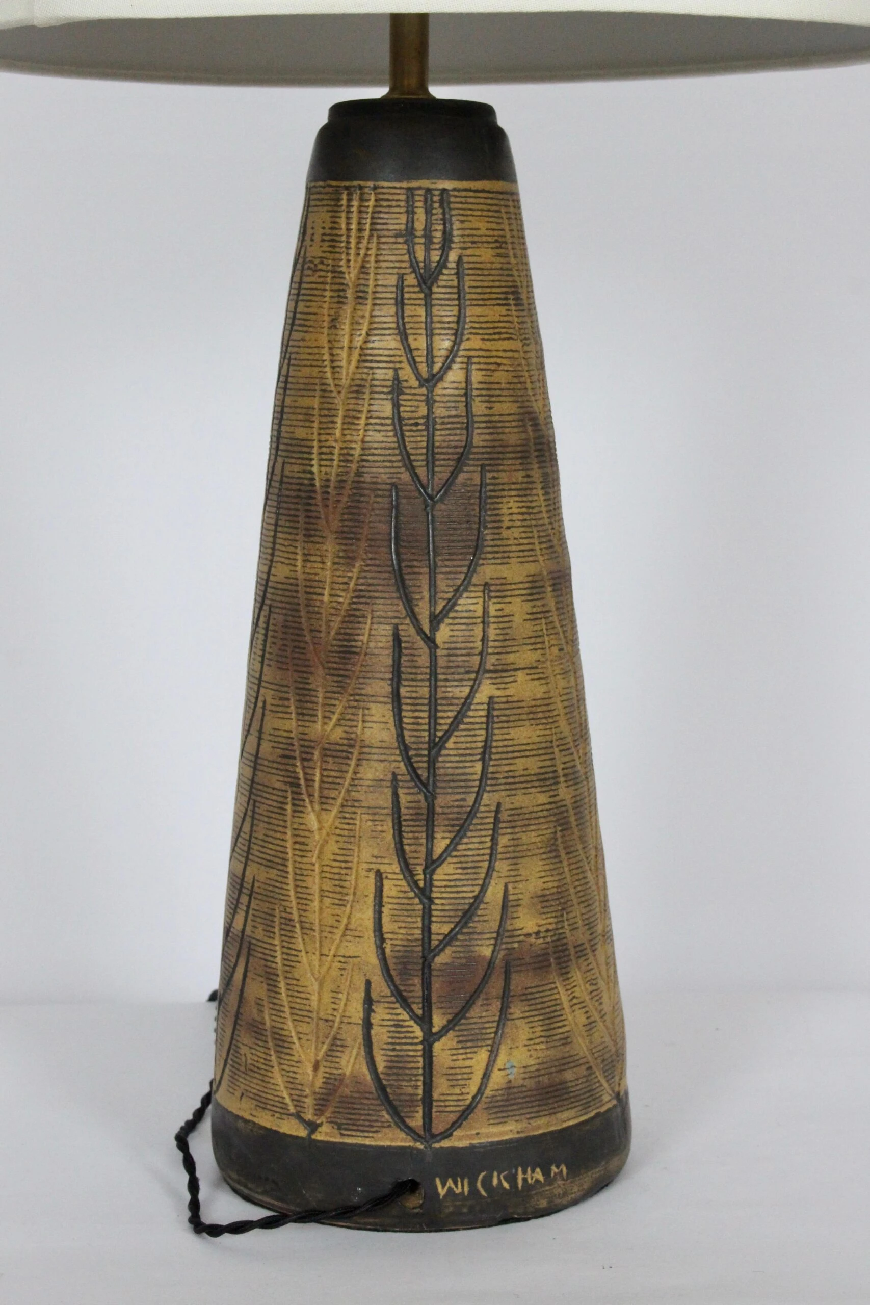 Nancy Wickham For Design Technics Incised Ceramic Lamp, 1950's 7 Nancy Wickham For Design Technics Incised Ceramic Lamp, 1950's - Image 7