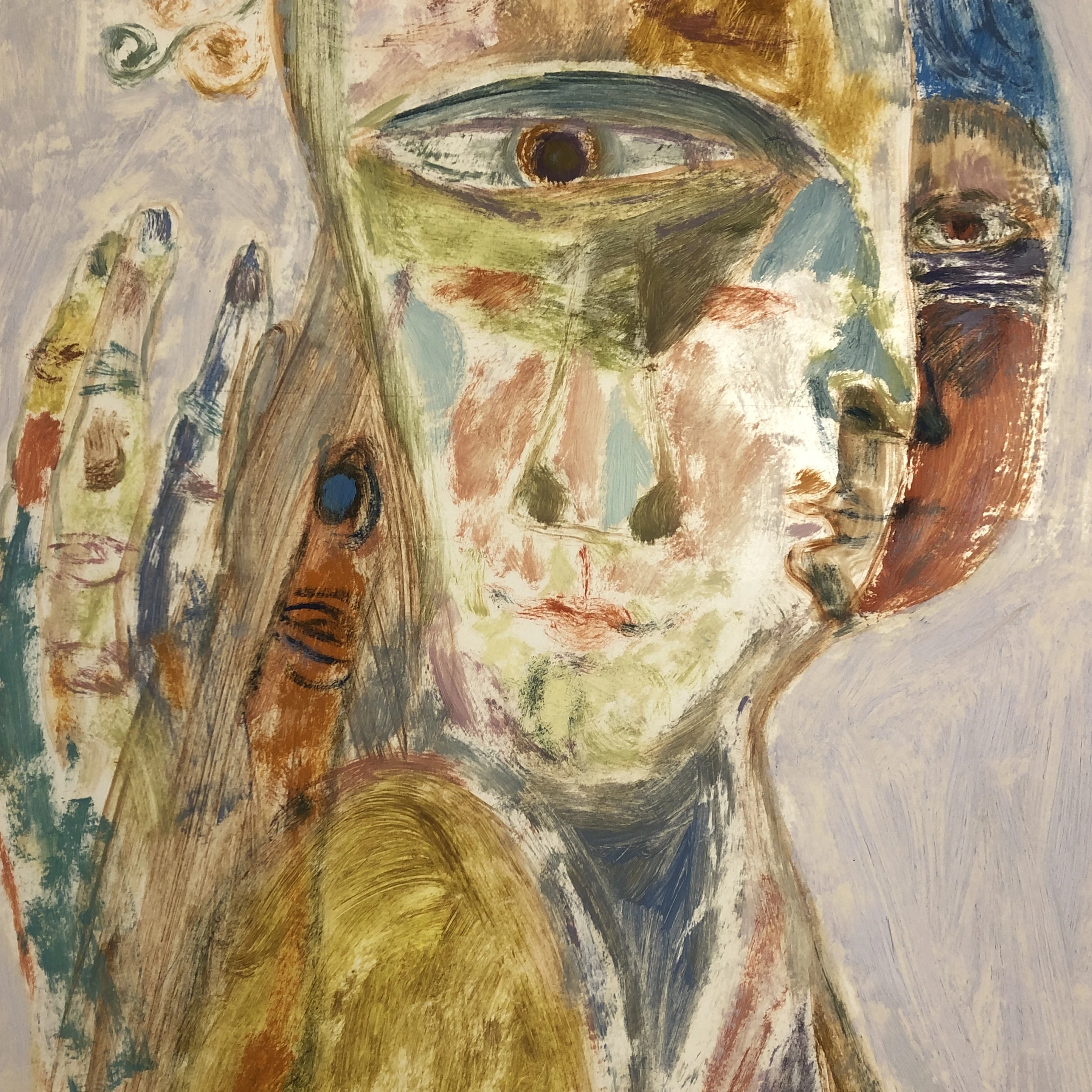 Original Vintage Abstract E.J.Hartmann Cubist Portrait Painting 1970’s Signed 4 Original Vintage Abstract E.J.Hartmann Cubist Portrait Painting 1970’s Signed - Image 4