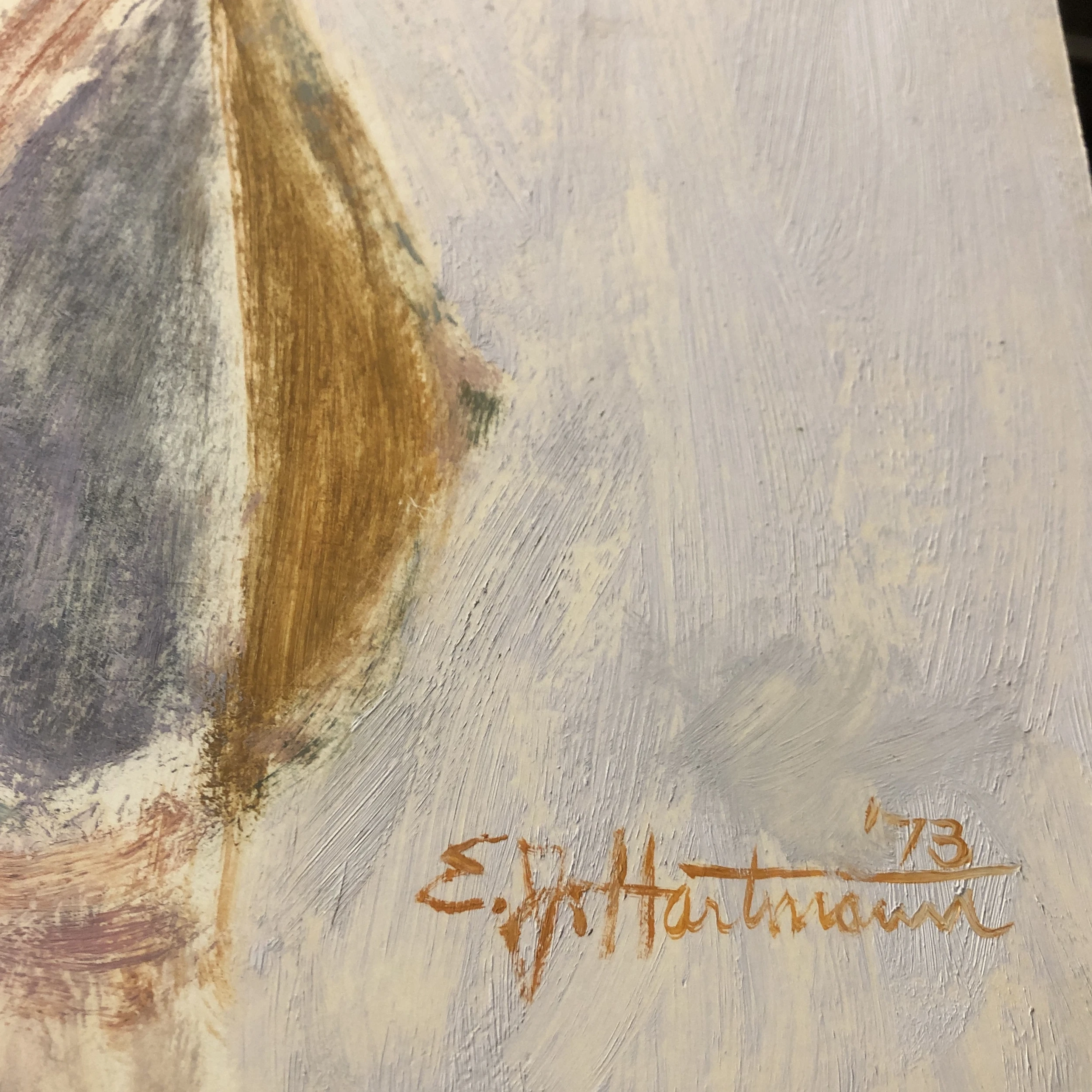 Original Vintage Abstract E.J.Hartmann Cubist Portrait Painting 1970’s Signed 6 Original Vintage Abstract E.J.Hartmann Cubist Portrait Painting 1970’s Signed - Image 6