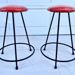 Pair Of 1960's Mid-Century Modern Iron Bar Stools -chairish shop pair of 1960s mid century modern iron bar stools 0058 scaled