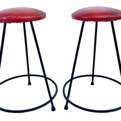 Pair Of 1960's Mid-Century Modern Iron Bar Stools