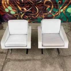 Pair Of 1980’s Chrome Base Lounge Chairs Cantilevered -chairish shop pair of 1980s chrome base lounge chairs cantilevered 2967 scaled