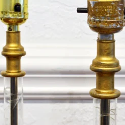 Pair Of Cut And Etched Crystal Art Deco Style Table Lamps, 1930's -chairish shop pair of cut and etched crystal art deco style table lamps 1930s 3229 scaled