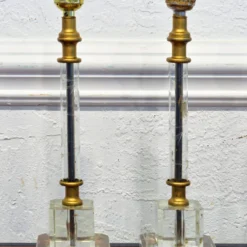 Pair Of Cut And Etched Crystal Art Deco Style Table Lamps, 1930's -chairish shop pair of cut and etched crystal art deco style table lamps 1930s 9023 scaled