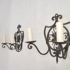 Pair Of French 1920's Wrought Iron Sconces -chairish shop pair of french 1920s wrought iron sconces 1510