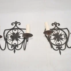 Pair Of French 1920's Wrought Iron Sconces -chairish shop pair of french 1920s wrought iron sconces 2385