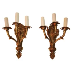 Pair Of French 1940's Brass Sconces With Cupids -chairish shop pair of french 1940s brass sconces with cupids 2571